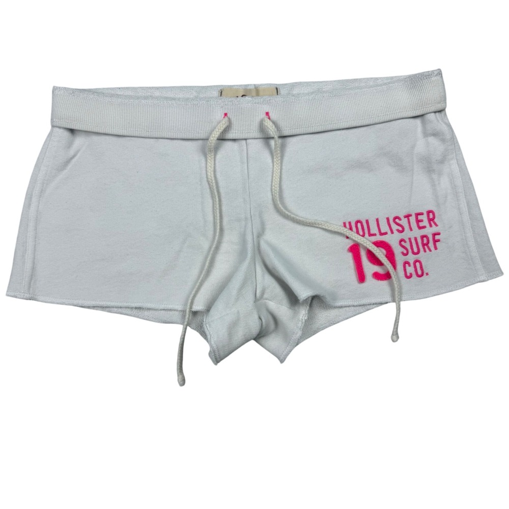 VTG Y2K Hollister Surf Co White Sweat Lounge Mini Micro Shorts Mid/Low Rise M
